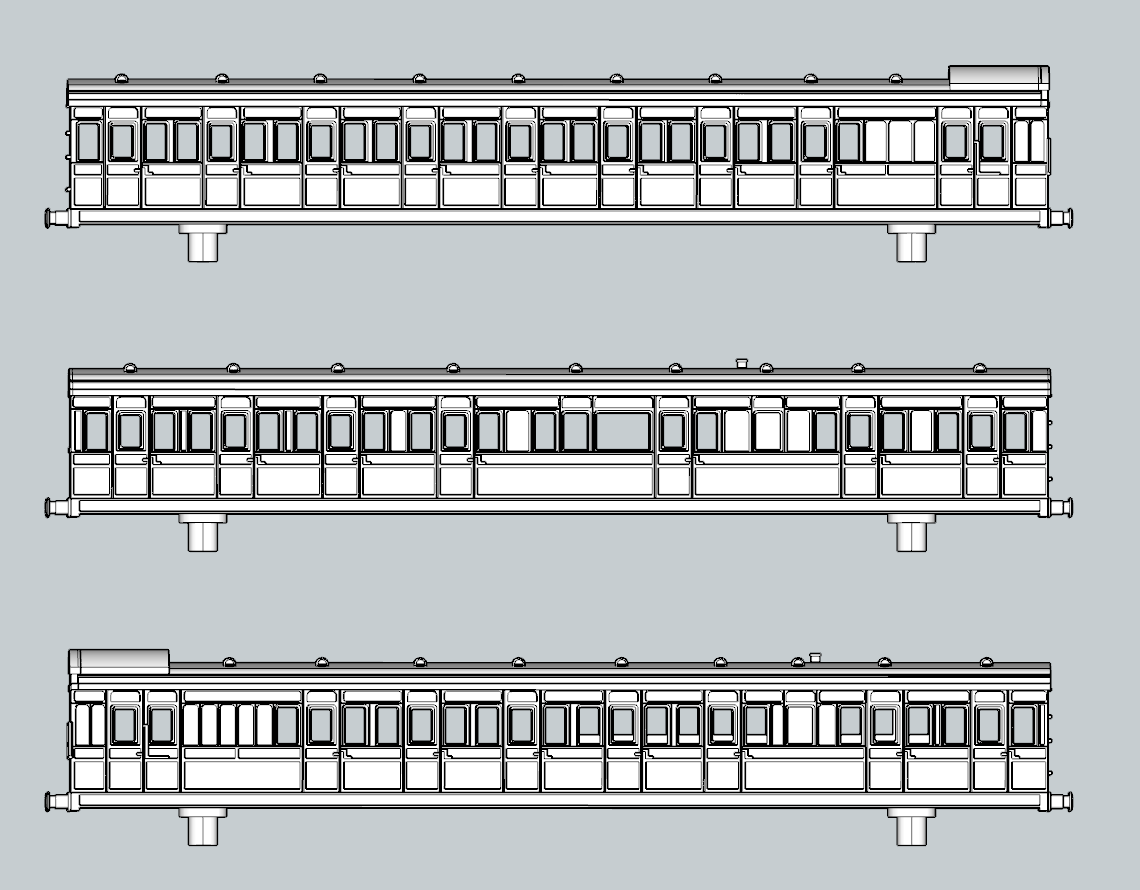 (image for) SECR Birdcage Trio-C Timber Panelled 3 Coach Bundle - Set 595